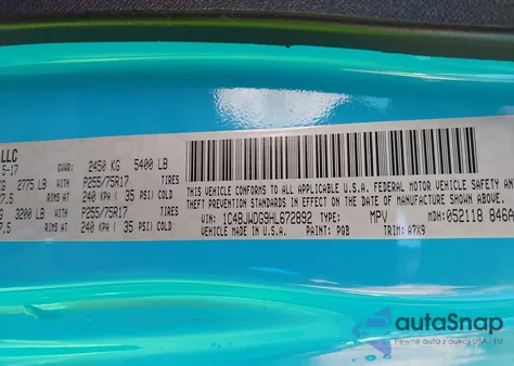 2017 Jeep Wrangler Unlimited Sport 4X4 from USA, damaged, VIN 1C4BJWDG9HL672892